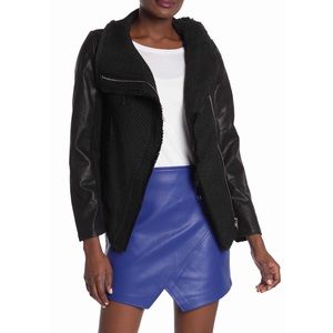 Blank NYC Denim Knit Moto Jacket